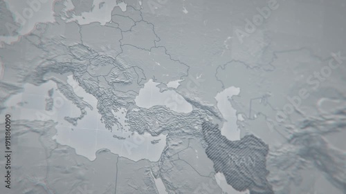 A detailed political map of Iran showing its borders and geographic location in the Middle East. Perfect for news, educational content, and geopolitical projects.