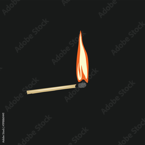 cool illustration of lit matchstick