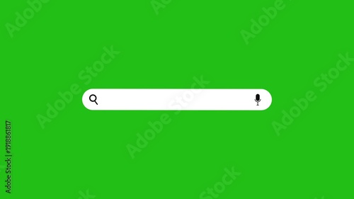 Search Bar Interface animation on green screen background