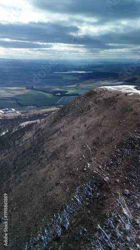 Wallpaper Mural Drone Flight Above Snow Covered Mountain Ridge Cinematic Winter View Torontodigital.ca