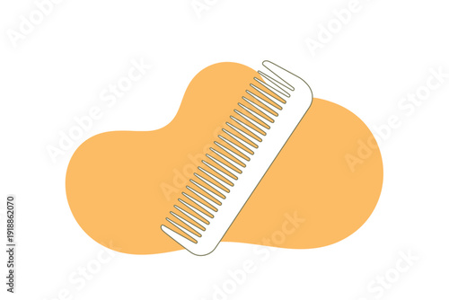 Comb wide tooth green icon illustration for hair care and beauty
