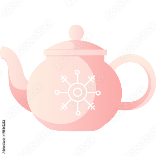 Ceramic teapot vector icon isolated on white