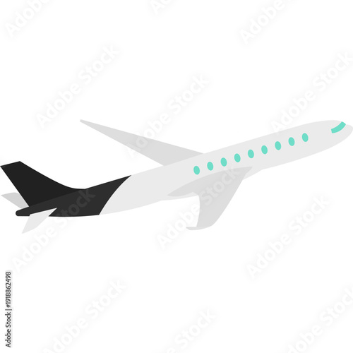 Passenger airplane for travel vector icon isolated on white