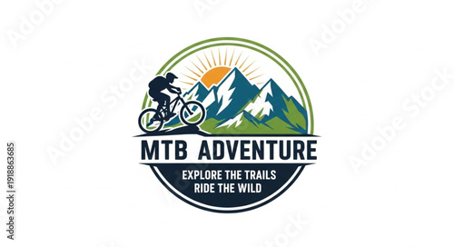 Mountain Bike Adventure Logo Design.