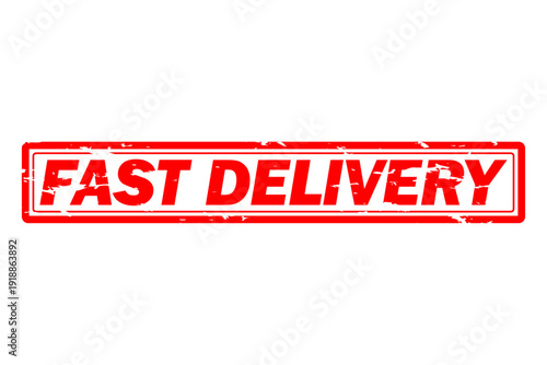 FAST DELIVERY - Red Rubber Stamp with text FAST DELIVERY
