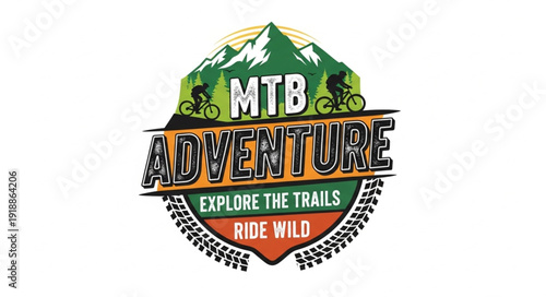 Mountain Bike Adventure Logo Design.