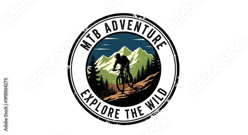 Mountain Bike Adventure Logo Design.