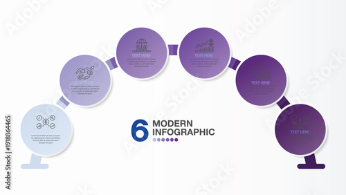 Clean 6 Step Process Infographic