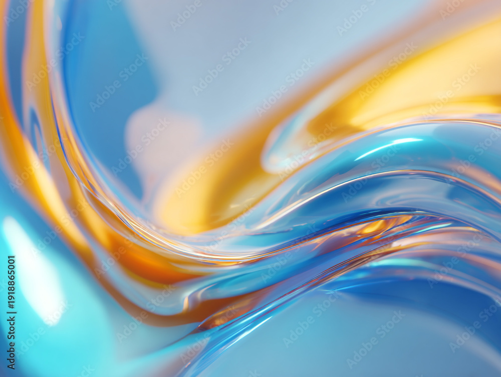 Fototapeta premium Soft glassmorphism abstract surface with gentle reflections
