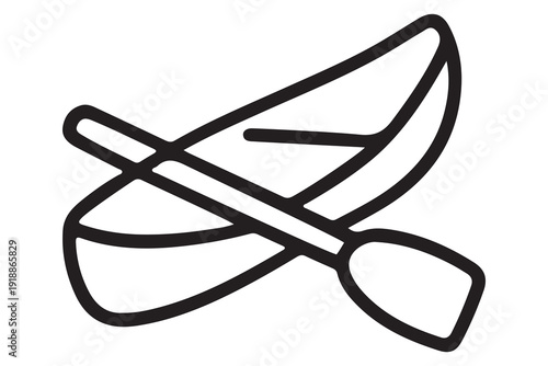 Simple Black Silhouette of a Fishing Boat, Simple Icon Kayak Fishing Boat. Free Vector And Download