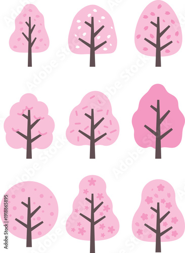 핑크 벚꽃 나무
