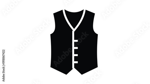 A simple black waistcoat design a striking graphic silhouette