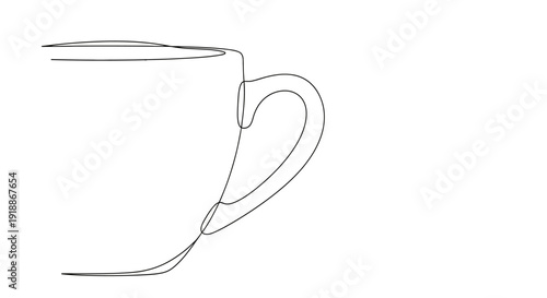 A simple line drawing of a cup on a white background