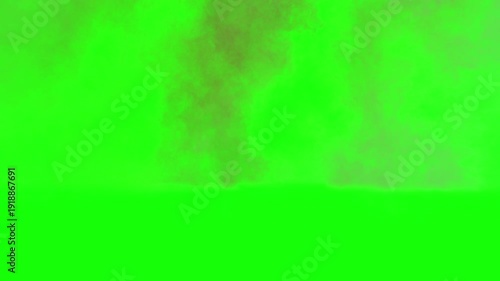 Massive ground explosion with thick smoke on green screen. 3d animation of gas explosion with sparks and fire. Fuel explosion with burning embers isolated. Wide fire blast with dust clouds