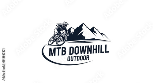 Mountain Bike Downhill Logo Design.