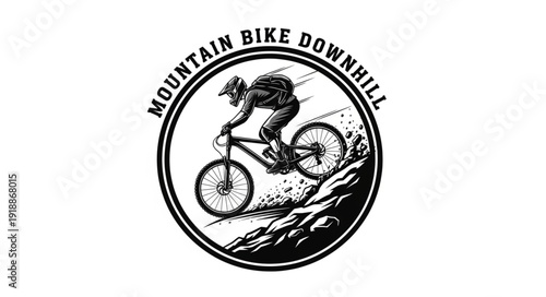 Mountain Bike Downhill Logo Design.