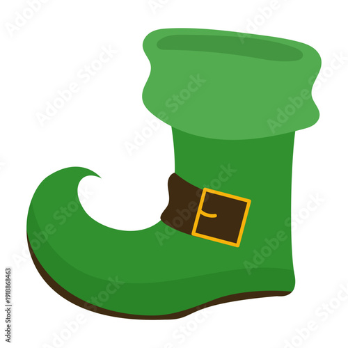 Green Elf Shoe Graphic Element