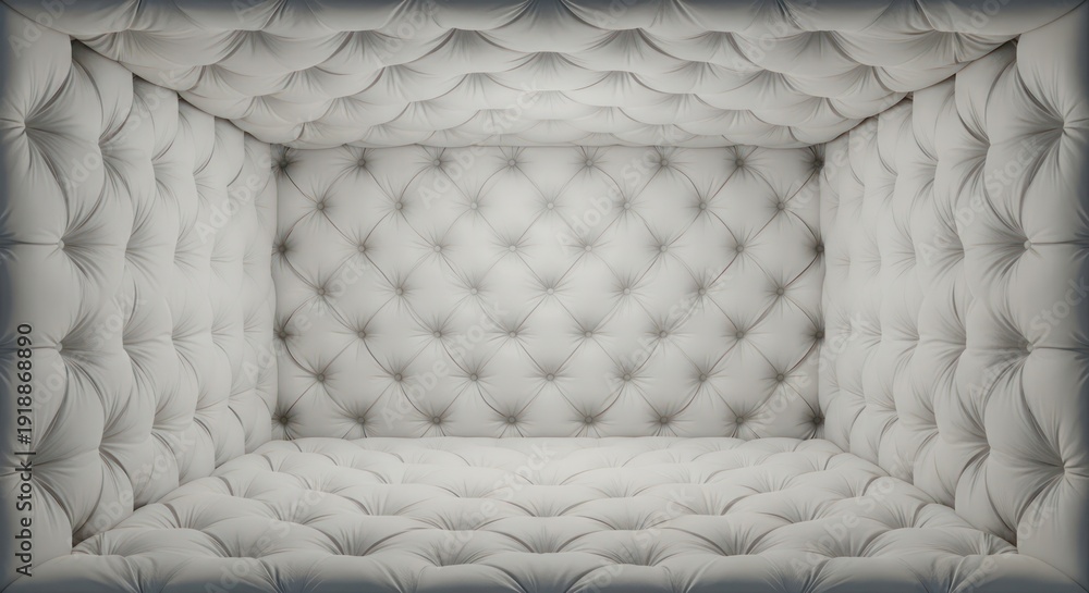 Fototapeta premium Captivating padded room interior with diamond button pattern offers a luxurious and unique visual