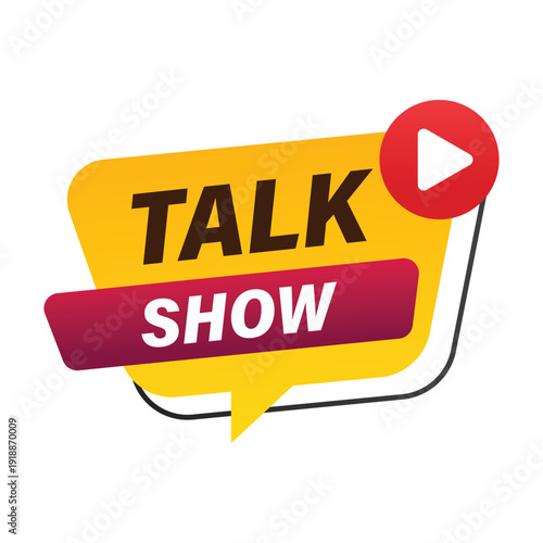 professional talk show program banner for digital entertainment broadcasting and virtual celebrity interview series promotion