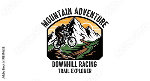Mountain Bike Downhill Racing Logo.