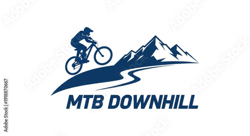 Mountain Bike Downhill Racing Logo.