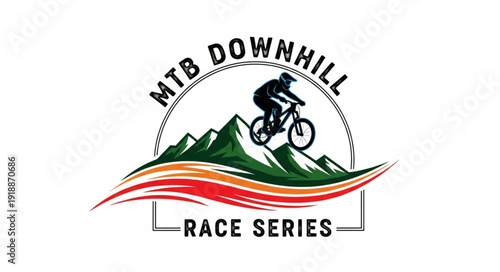 Mountain Bike Downhill Racing Logo.