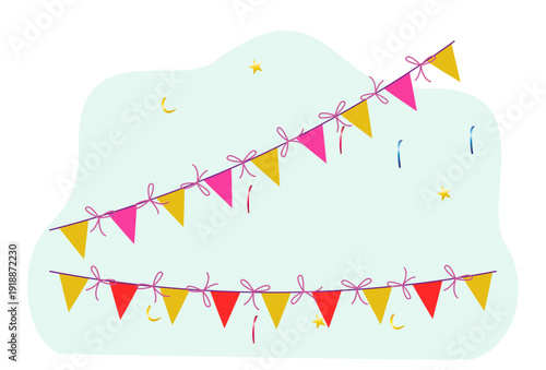 Celebration Flags Concept Illustration Vector Style