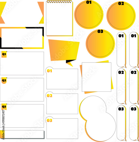 This simple business title frame features stylish accents and plenty of white space. It showcases a orange and yellow gradient.