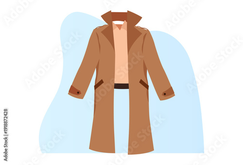 Detective Coat Concept Illustration Vector Style