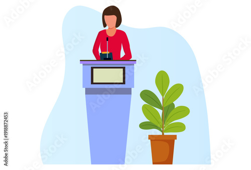 Female Witnness Concept Illustration Vector Style