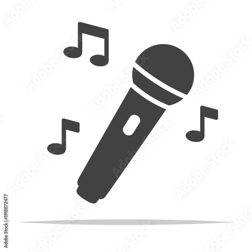 Singing microphone karaoke icon transparent vector isolated illustration