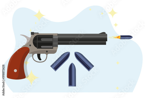 Revolver Concept Illustration Vector Style