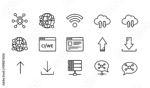 Internet Connection and Web Line Icon Pack