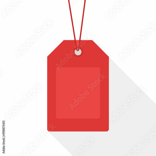 Blank Red Retail Price Tag or Sale Label Vector Icon