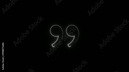 Glowing quotation marks quotes neon