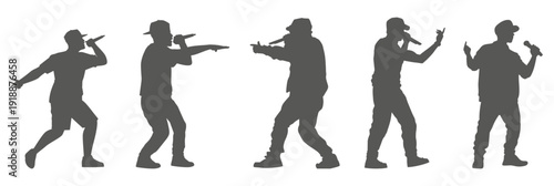 Hip hop rapper performance silhouette set