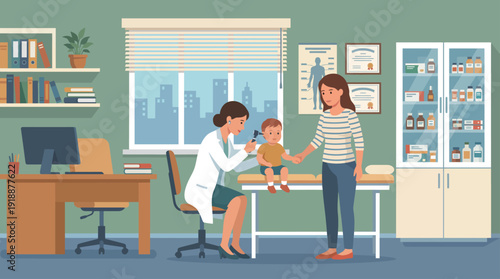 A dedicated pediatrician is administering a vaccine to a toddler in a warm and welcoming clinic, highlighting the importance of vaccination for children's health and safety.