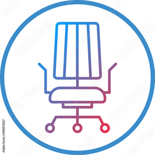 Office Chair Line Icon Style