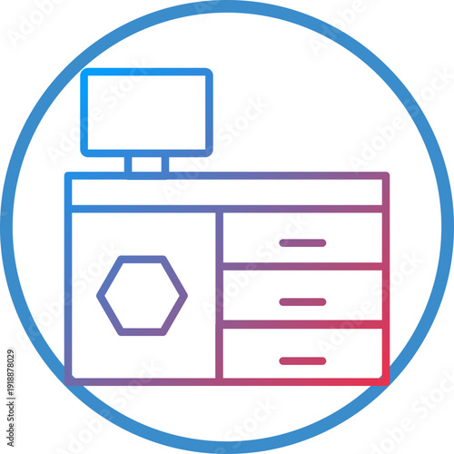 Desk Line Icon Style