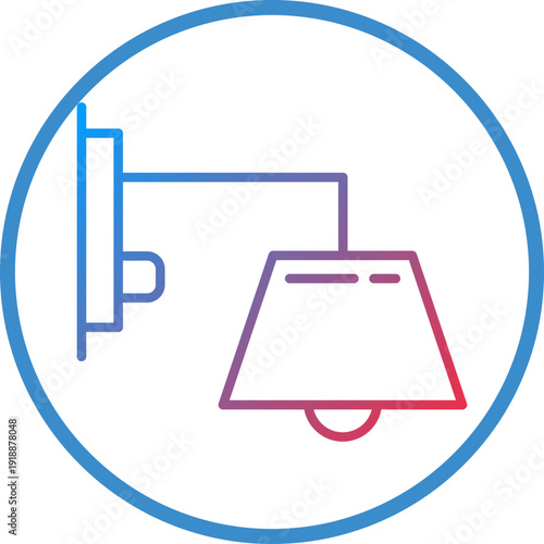 Wall Lamp Line Icon Style
