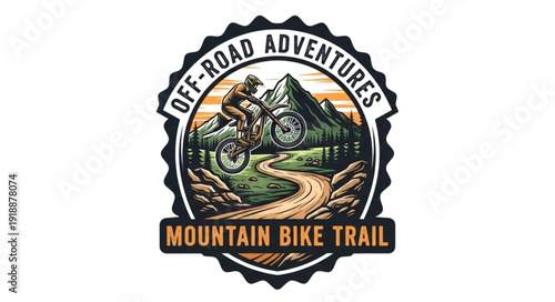 Mountain Bike Trail Logo Design.