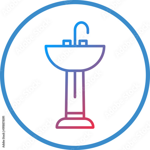 Sink Line Icon Style