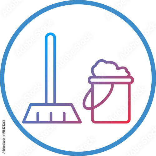 Cleaning Line Icon Style