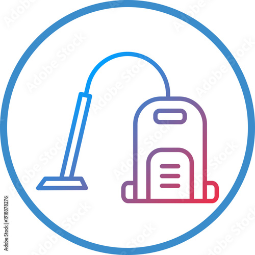 Vacuum Cleaner Line Icon Style