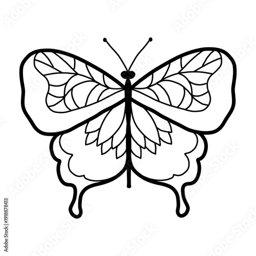 Wallpaper Mural Elegant Butterfly Outline Clipart for Coloring Page Torontodigital.ca
