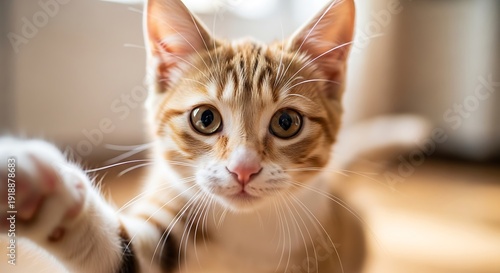 Wallpaper Mural Close up portrait of adorable kitten with bright eyes and soft fur Torontodigital.ca