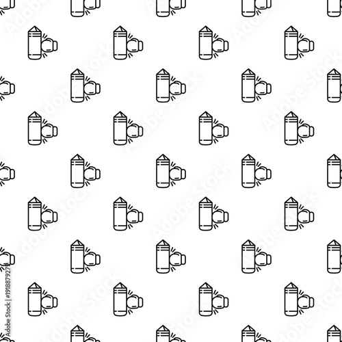 Repeated boxing glove hitting a punching bag creating a sports fitness pattern