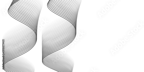 Cuadro en lienzo Black and white abstract background with a 3d sphere and guilloche wave pattern