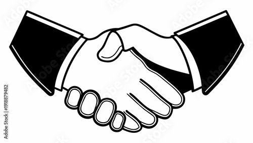 Two individuals shaking hands in a gesture of agreement or partnership, viewed from the front