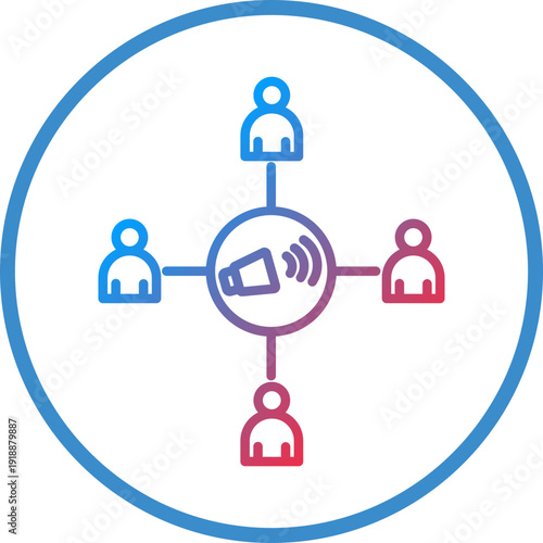 Public Relations Line Icon Style